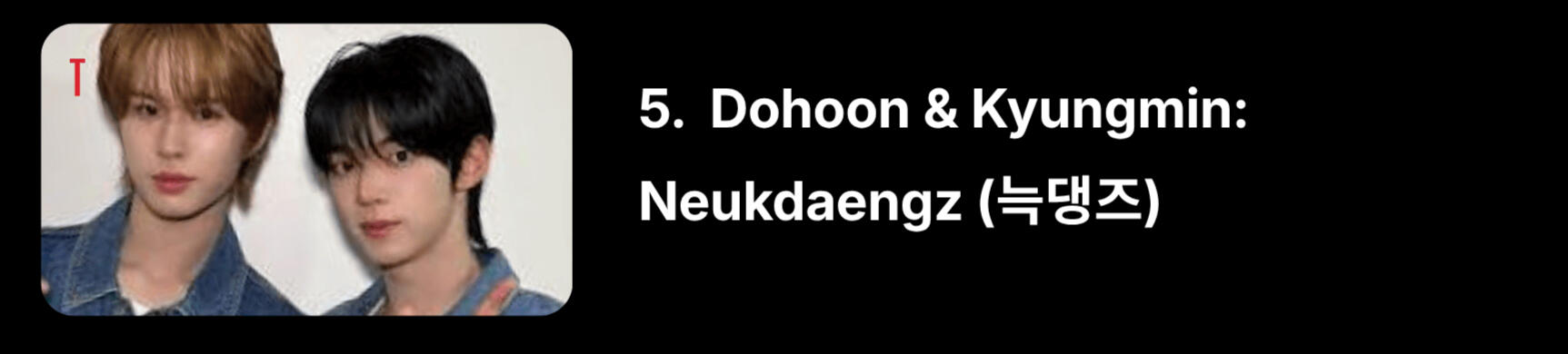 It translates as "Wolves." It refers to Dohoon being a baby wolf and Kyungmin being like a puppy.